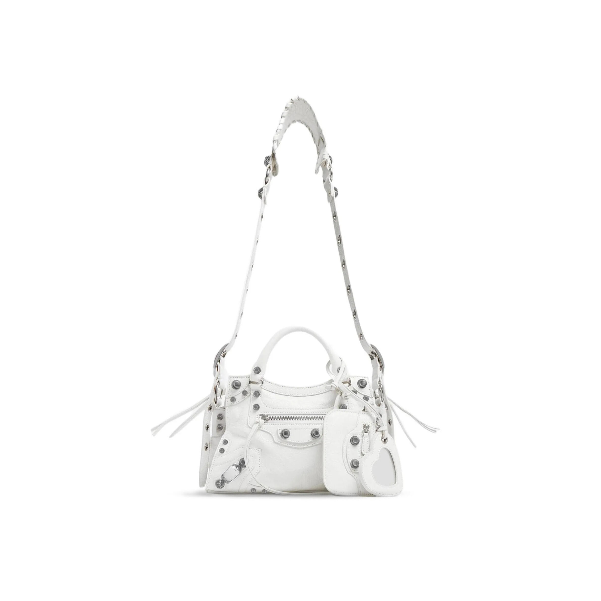BALENCIAGA SMALL NEO CAGOLE CITY IN WHITE 700940210B09104 (25.9*17.8*11.4cm)